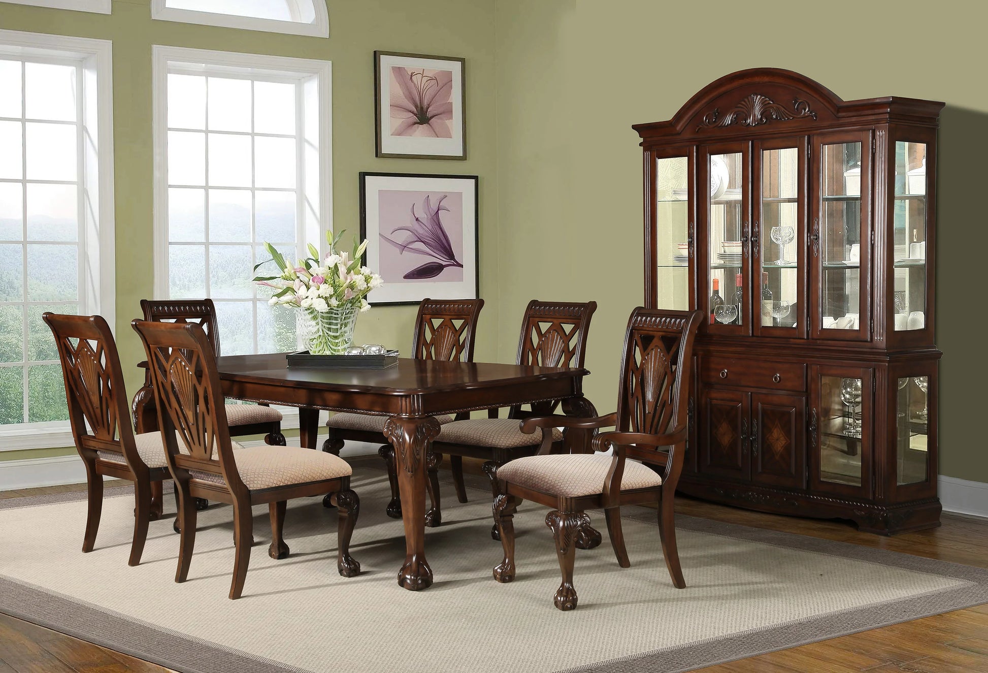 Valeria Espresso Wood Rectangular Dining Table w/Leaves - GracePalaceFurniture