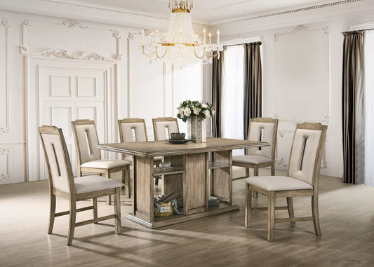 EVERLEY Dining Table White Oak - GracePalaceFurniture