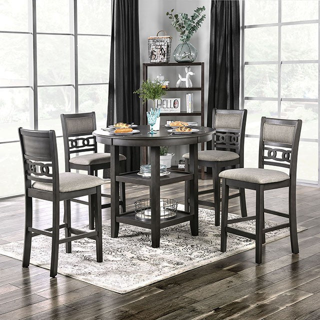 Milly Gray 5 Piece Counter Height Dining Table Set - GracePalaceFurniture