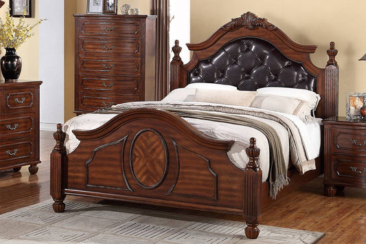 Eastern King Bed Pine Brown Finished