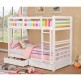 CALIFORNIA Twin/Twin Bunk Bed Transitional White Solid Wood Veneer