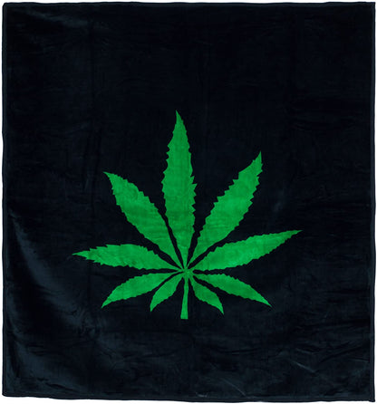 Marijuana Leaf Heavy Thick Plush Mink Blanket-8 Pound king size
